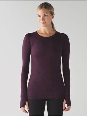 Lululemon Swiftly Tech Long Sleeve Crew Plum/Black